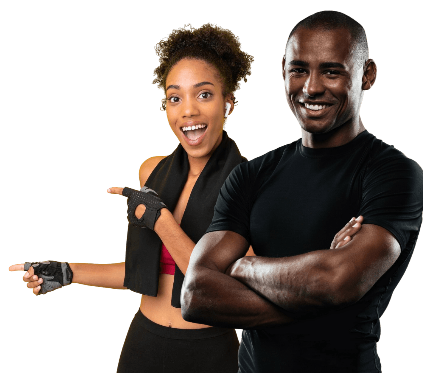 Two trainers smiling